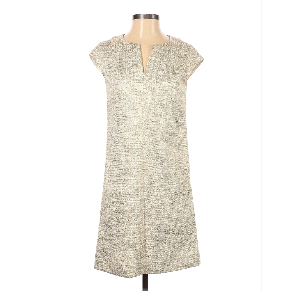 NWOT Kate Spade metallic gold texture shift dress 4